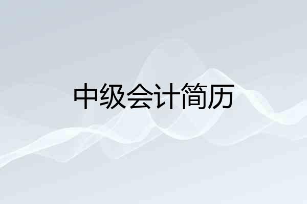 中级会计简历