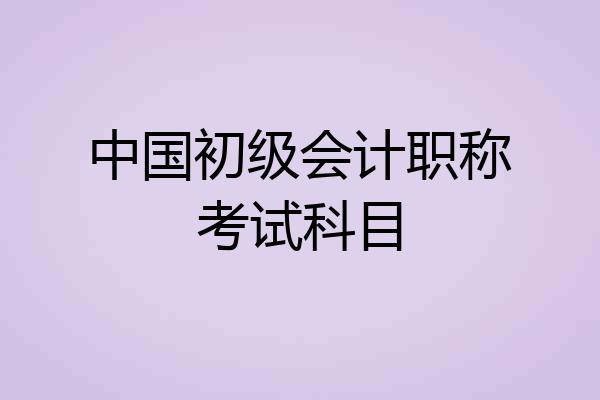 中国初级会计职称考试科目