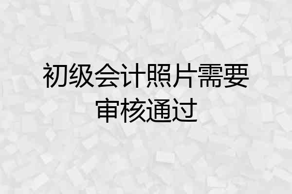 初级会计照片需要审核通过
