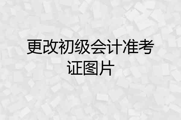 更改初级会计准考证图片