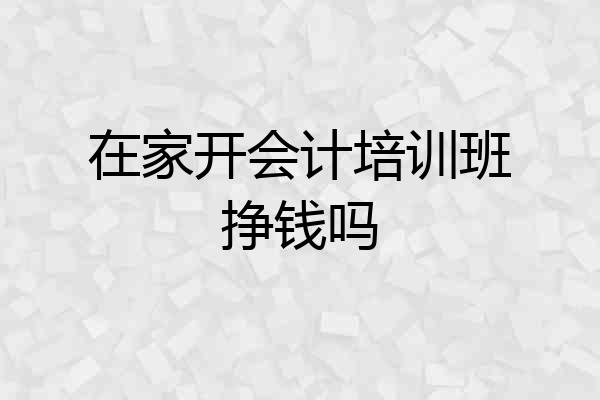 在家开会计培训班挣钱吗