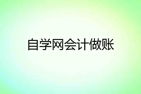 自学网会计做账