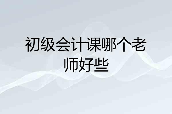 初级会计课哪个老师好些