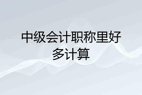 中级会计职称里好多计算
