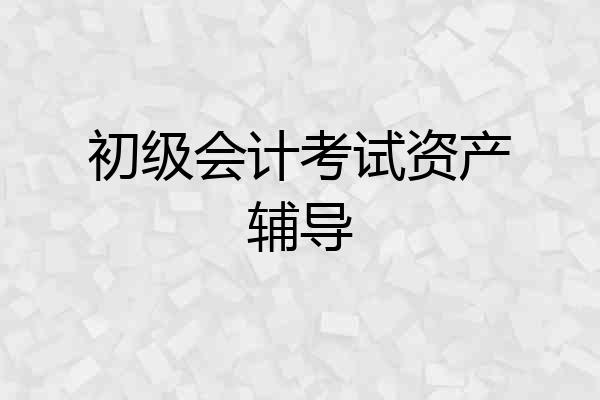 初级会计考试资产辅导