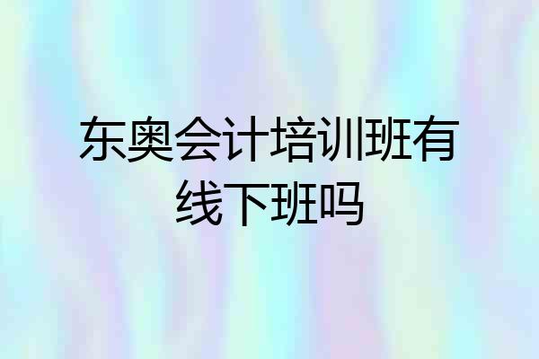 东奥会计培训班有线下班吗