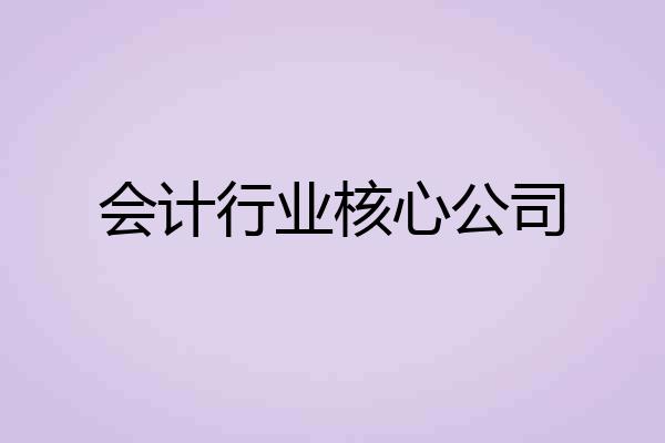 会计行业核心公司