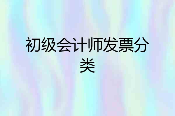 初级会计师发票分类