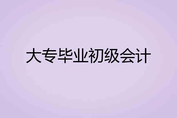 大专毕业初级会计