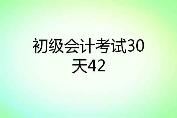 初级会计考试30天42