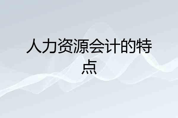 人力资源会计的特点