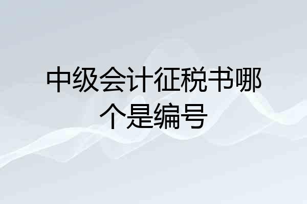 中级会计征税书哪个是编号