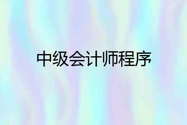 中级会计师程序