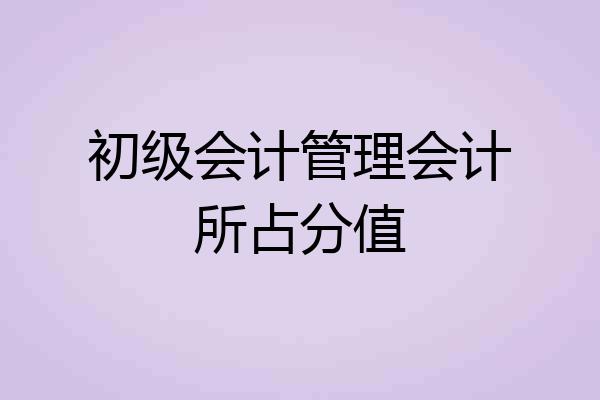 初级会计管理会计所占分值