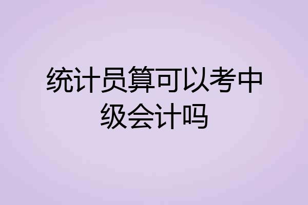 统计员算可以考中级会计吗