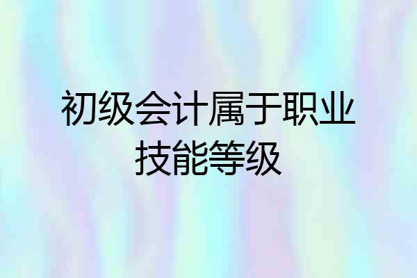 初级会计属于职业技能等级