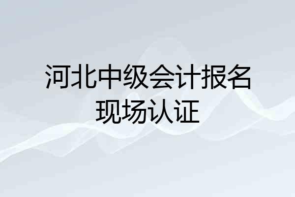 河北中级会计报名现场认证