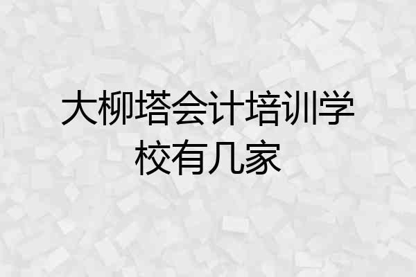大柳塔会计培训学校有几家