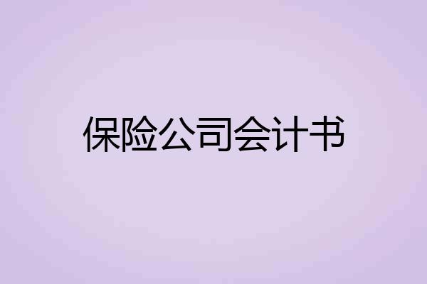 保险公司会计书