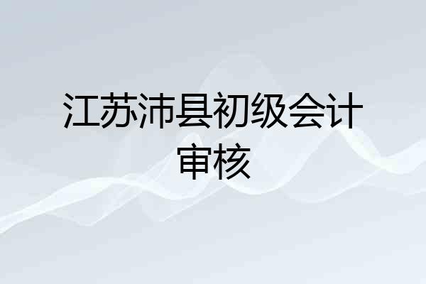 江苏沛县初级会计审核