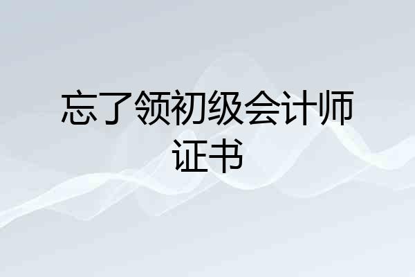 忘了领初级会计师证书