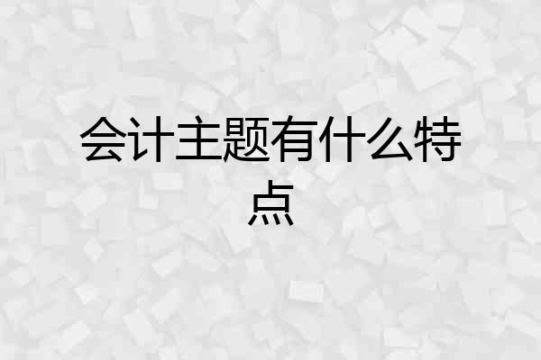 会计主题有什么特点