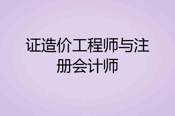 证造价工程师与注册会计师