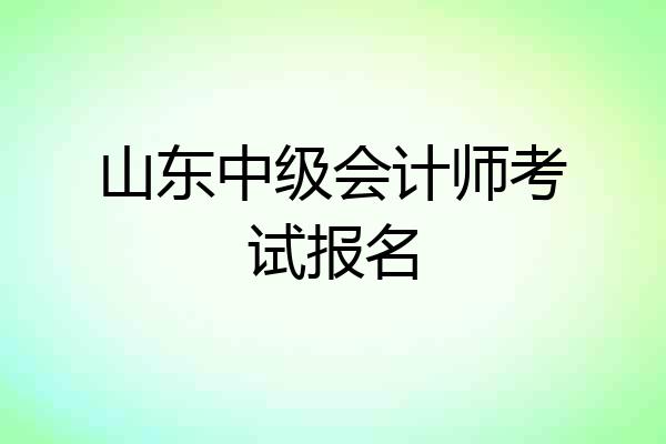 山东中级会计师考试报名