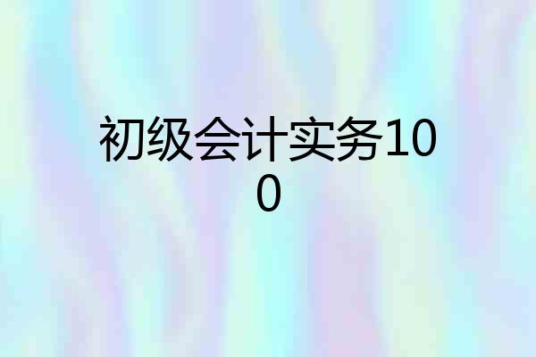 初级会计实务100