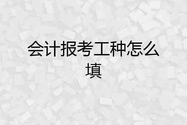 会计报考工种怎么填