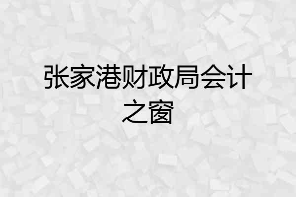 张家港财政局会计之窗