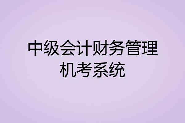 中级会计财务管理机考系统