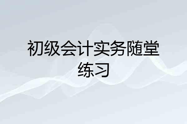 初级会计实务随堂练习