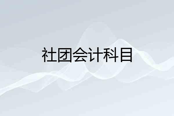 社团会计科目