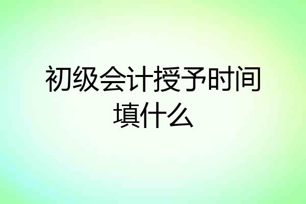初级会计授予时间填什么