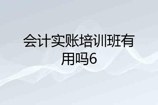 会计实账培训班有用吗6