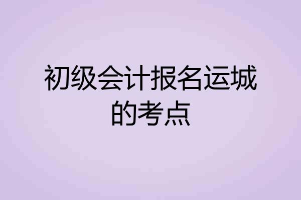 初级会计报名运城的考点