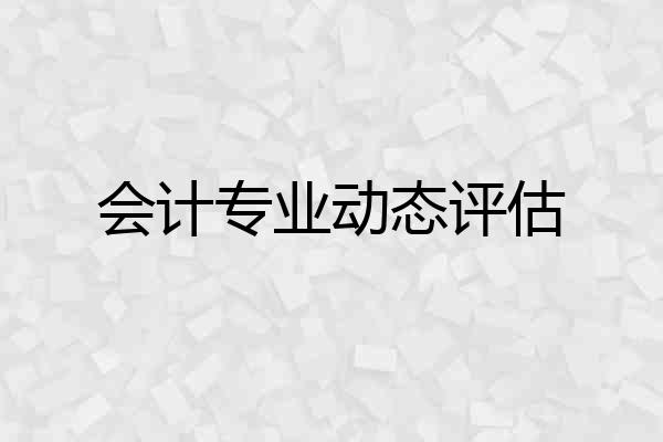 会计专业动态评估