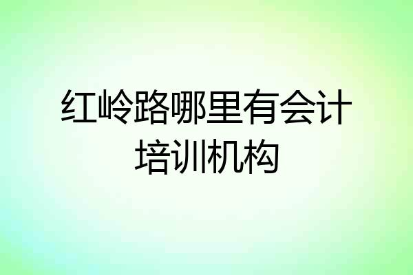 红岭路哪里有会计培训机构