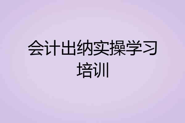 会计出纳实操学习培训