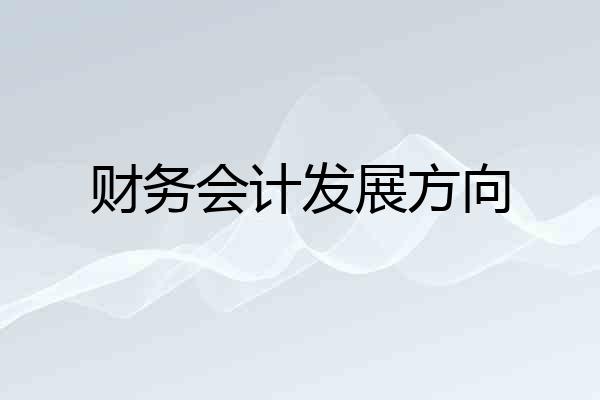 财务会计发展方向