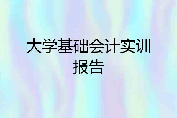 大学基础会计实训报告