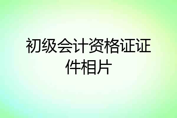 初级会计资格证证件相片
