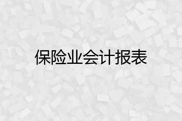 保险业会计报表