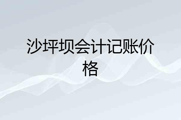 沙坪坝会计记账价格