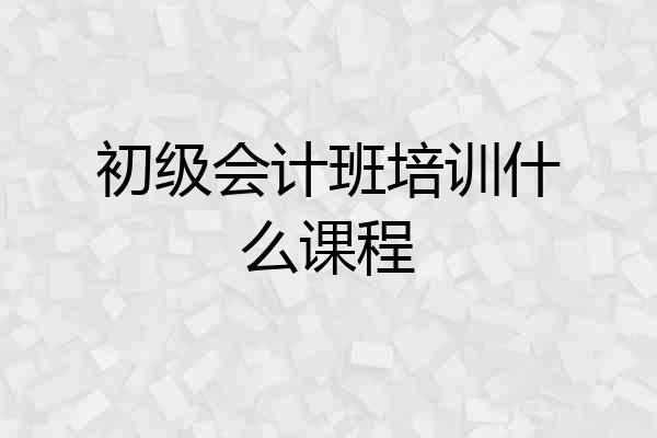 初级会计班培训什么课程
