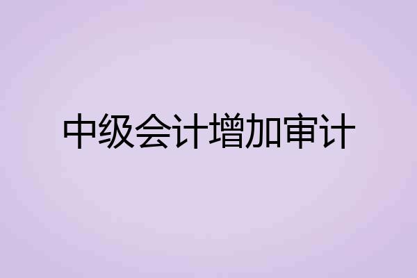 中级会计增加审计
