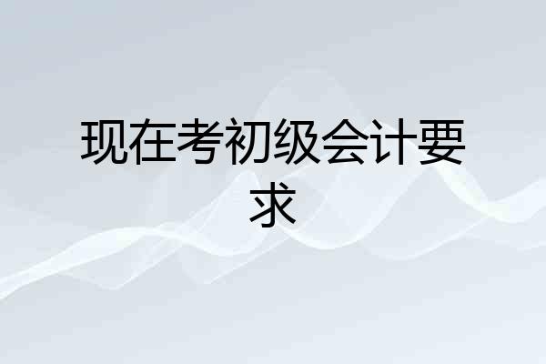 现在考初级会计要求