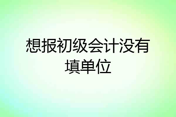 想报初级会计没有填单位