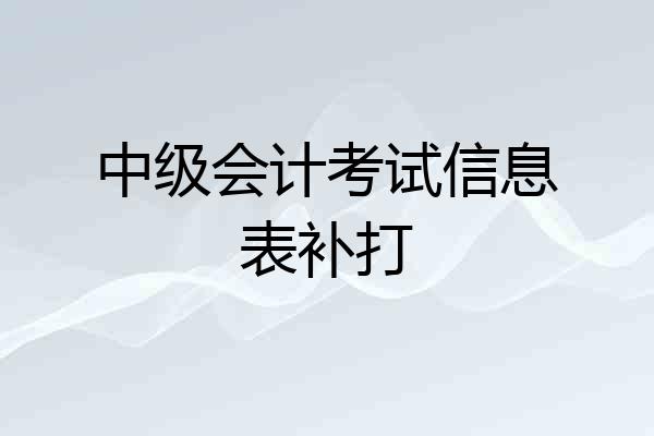 中级会计考试信息表补打